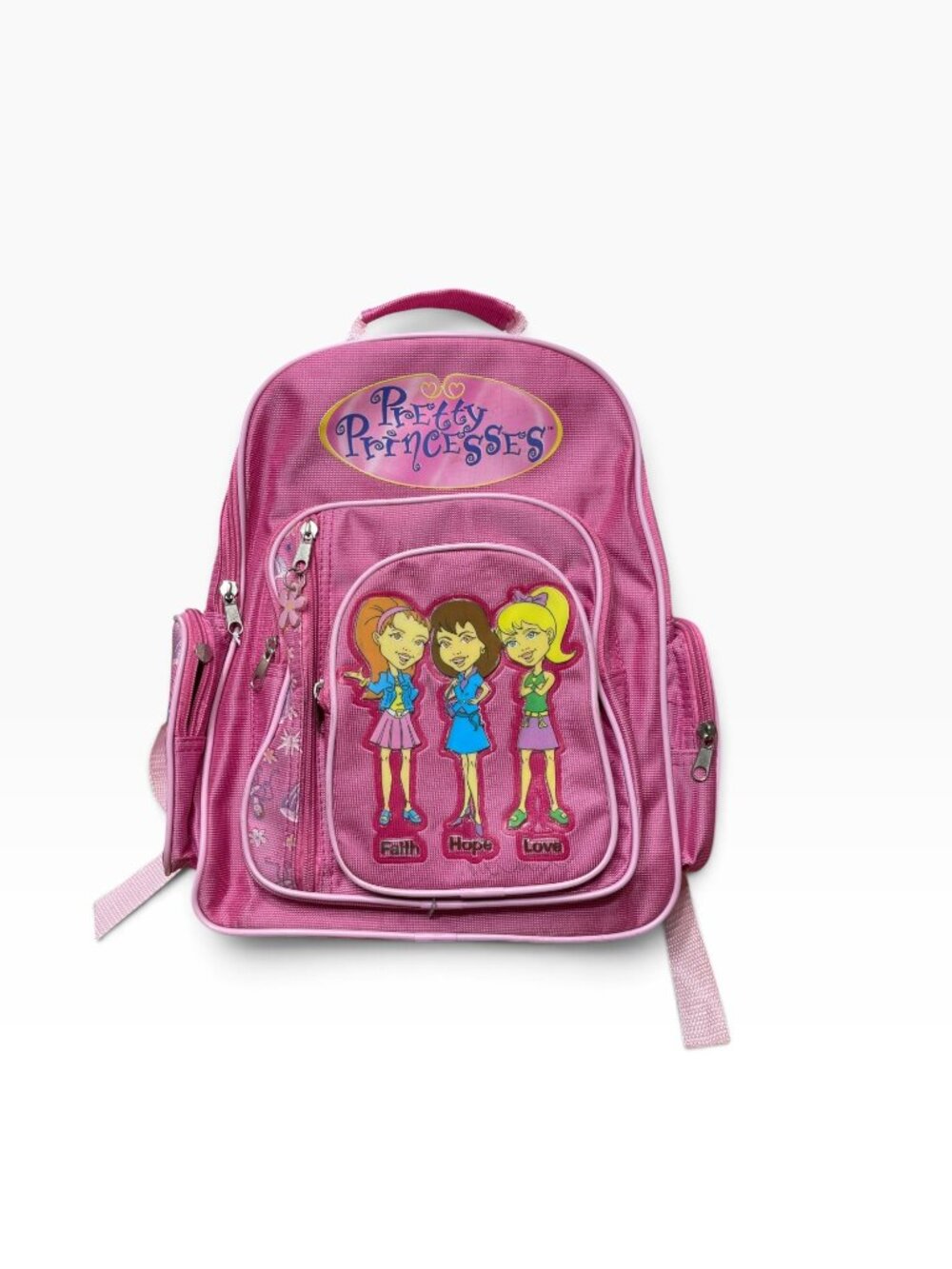 Pretty Princesses Pink Backpack Girls School Travel Bag Vintage Y2K Graphic
